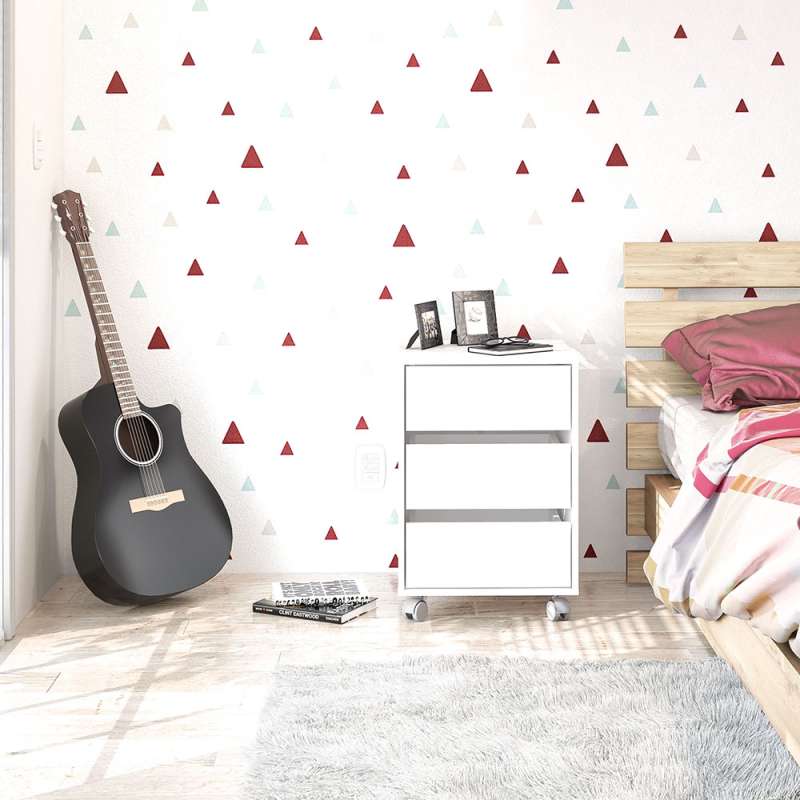 Gaveteiro Mauá 3 Gavetas 450mm Branco Politorno - Branco