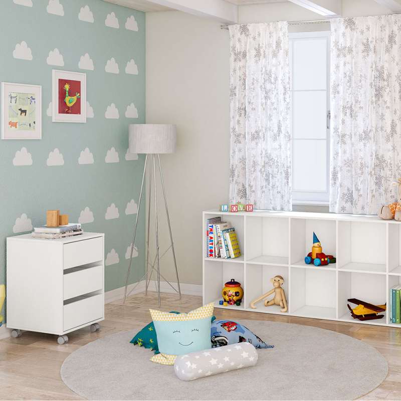 Gaveteiro Mauá 3 Gavetas 450mm Branco Politorno - Branco