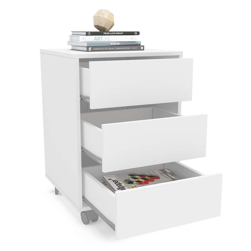 Gaveteiro Mauá 3 Gavetas 450mm Branco Politorno - Branco