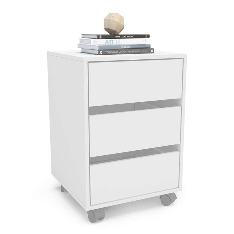 Gaveteiro Mauá 3 Gavetas 450mm Branco Politorno - Branco