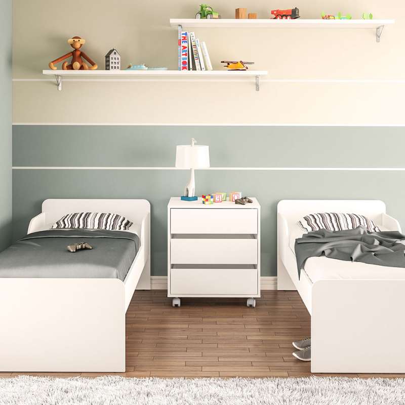 Gaveteiro Mauá 3 Gavetas 600mm Branco Politorno - Branco
