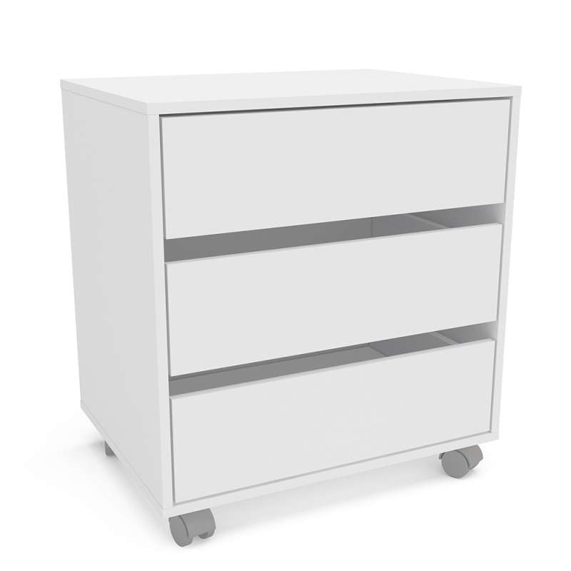 Gaveteiro Mauá 3 Gavetas 600mm Branco Politorno - Branco