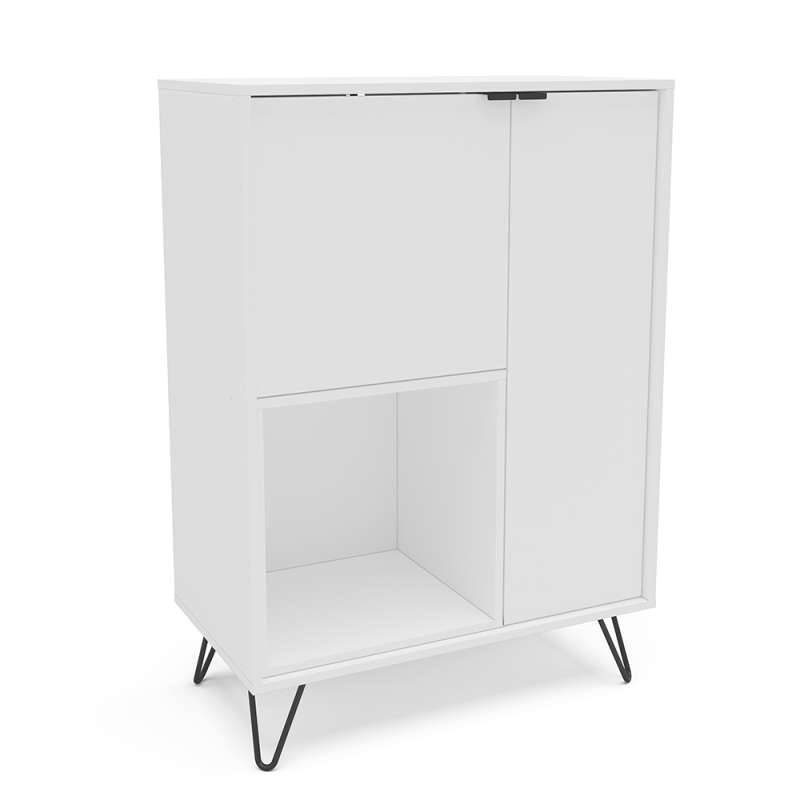 Aparador 2 Portas com Nicho Cayman Branco Politorno - Branco