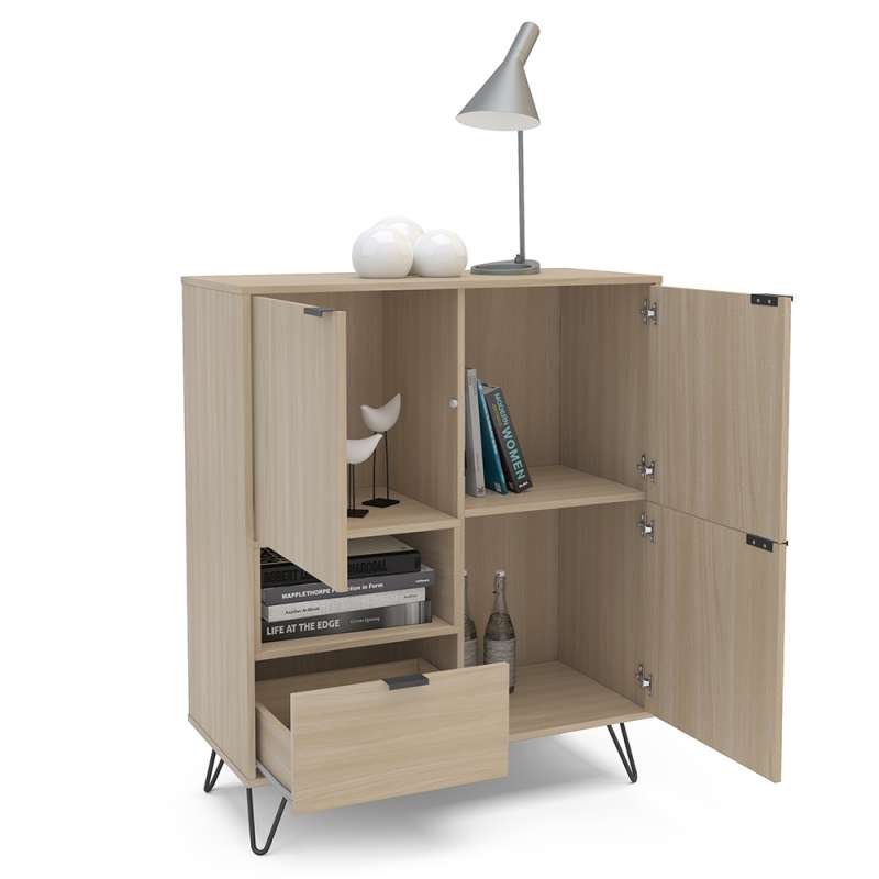 Aparador 3 Portas com Gaveta e Nicho Cayman Legno Salinas Politorno - Legno Salinas