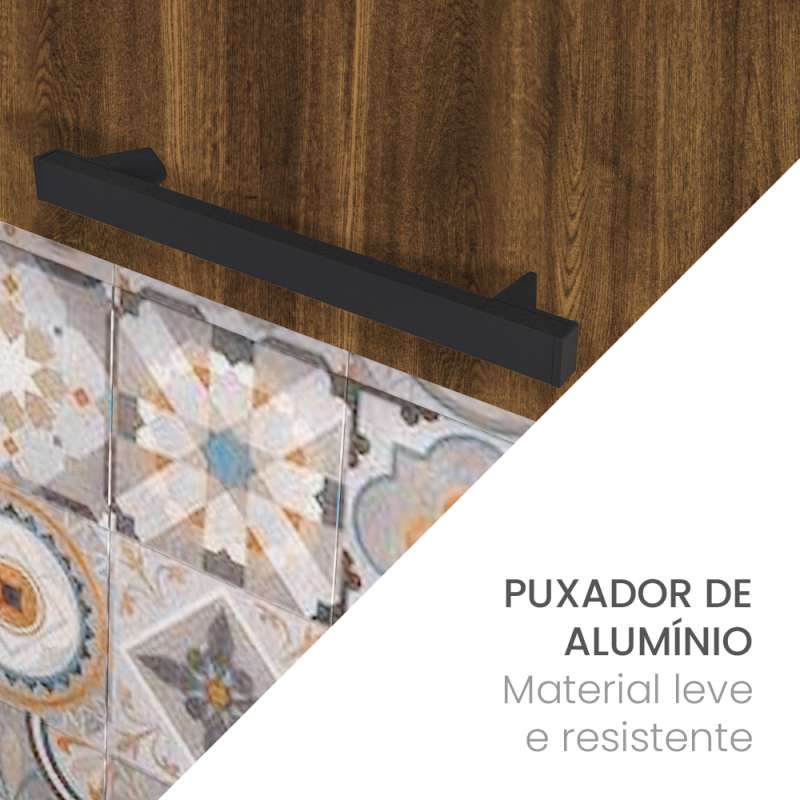 Balcão de Cozinha 3 Portas 1 Gaveta Menu Kitchen Espaguete Alamo e Verde Politorno - Alamo / Verde Amalfi