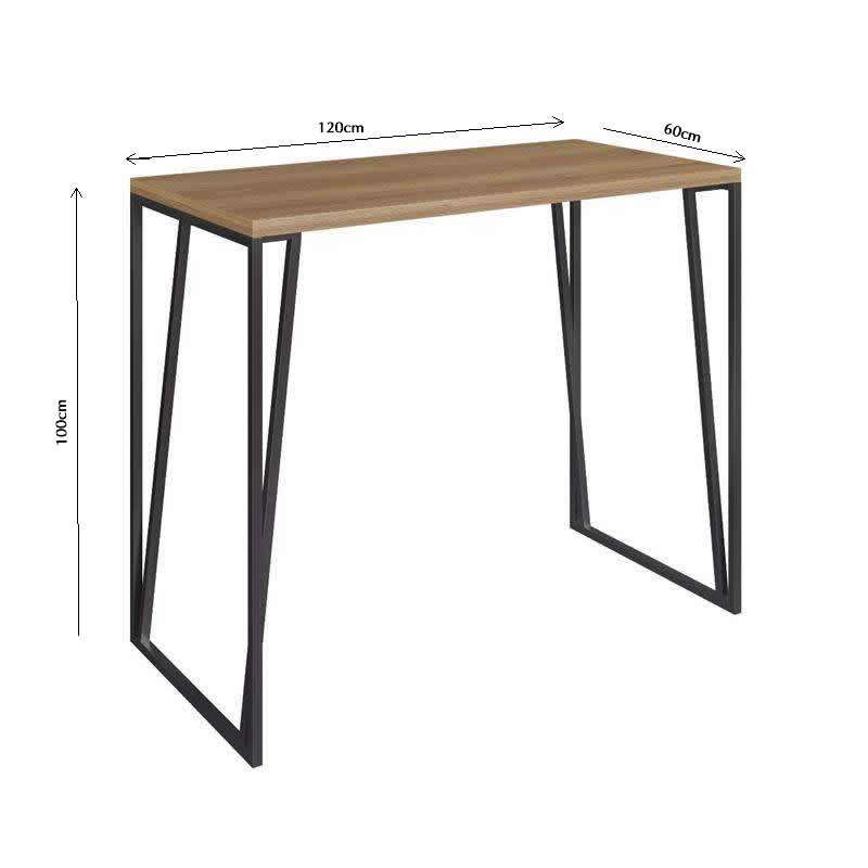 Mesa Bistrô Retangular Olmo e Preto Metta Mobili - OLMO