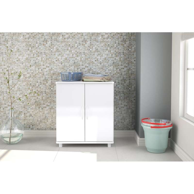 Balcão Simples Itaim com Portas Branco Politorno - Branco