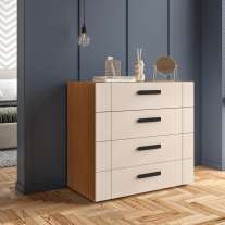 Cômoda com 4 Gavetas Lisboa Freijó com Creme Politorno