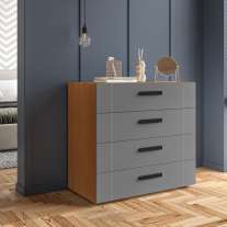 Cômoda com 4 Gavetas Lisboa Freijó com Cinza Politorno