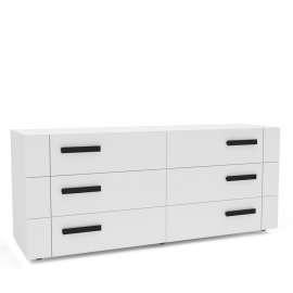 Cômoda com 6 Gavetas Lisboa Branco Politorno - Branco