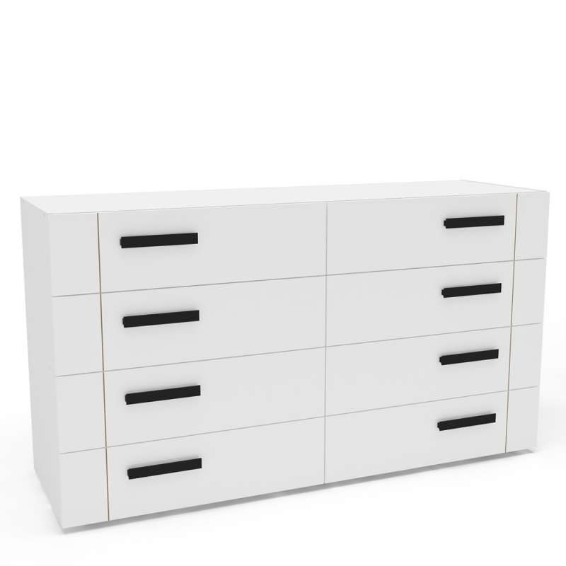 Cômoda com 8 Gavetas Lisboa Branca Politorno - Branco