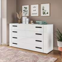 Cômoda com 8 Gavetas Lisboa Branca Politorno
