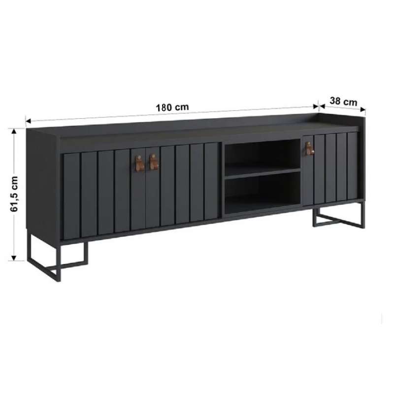 Rack para TV Trendy 180cm Preto Metta Mobili - Preto