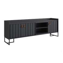 Rack para TV Trendy 180cm Preto Metta Mobili Rack para TV Trendy 180cm Preto Metta Mobili