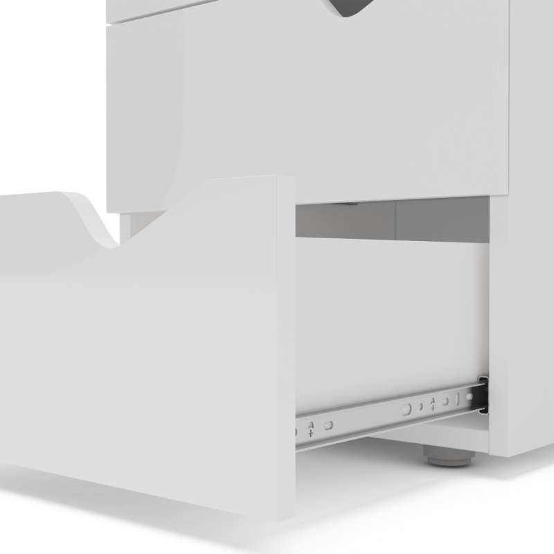 Mesa de Cabeceira 3 Gavetas Porto Branca Politorno - Branco
