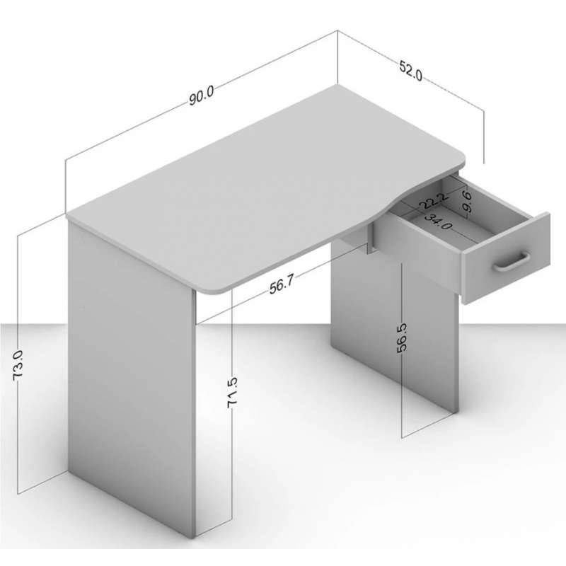 Mesa de Escritório Arapeí com 1 Gaveta Branco Politorno - Branco