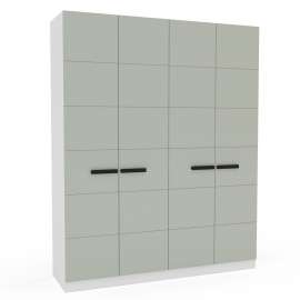 Roupeiro de 4 Portas e 4 Gavetas Lisboa Branco e Verde Oliva Politorno - Branco e Verde Oliva