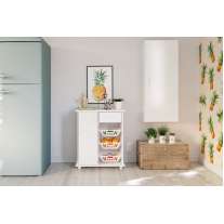 Fruteira Branca de madeira para Cozinha Sinop Politorno