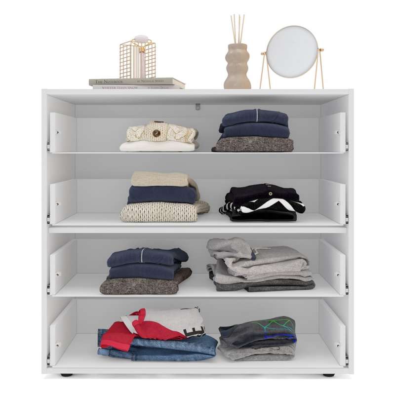 Cômoda 4 Gavetas Branca e Creme Porto Politorno - Branco e Creme