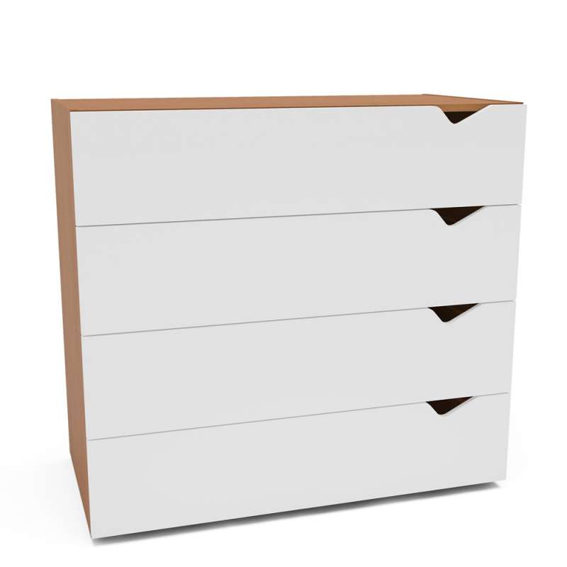 Cômoda 4 Gavetas Freijó e Branca Porto Politorno - Freijó e Branco