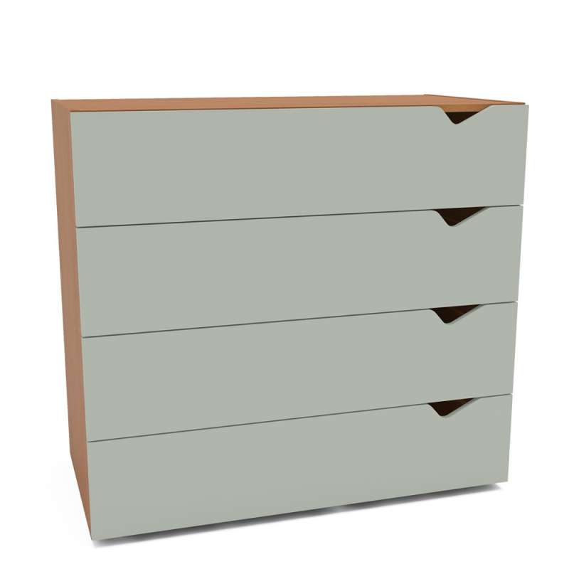 Cômoda 4 Gavetas Freijó e Verde Porto Politorno - Freijó e Verde