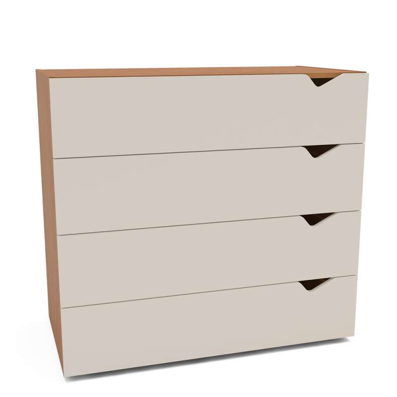 Cômoda 4 Gavetas Freijó e Creme Porto Politorno - Freijó e Creme