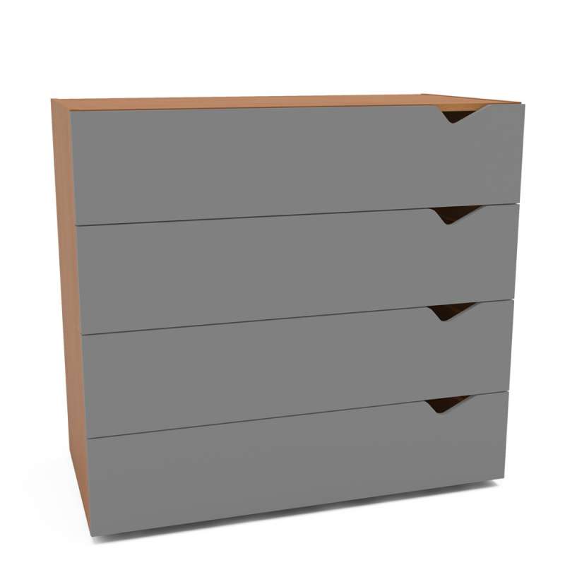 Cômoda 4 Gavetas Freijó e Cinza Porto Politorno - Freijó e Cinza