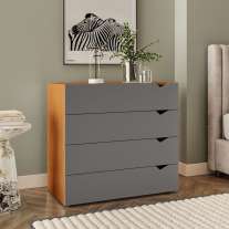 Cômoda 4 Gavetas Freijó e Cinza Porto Politorno