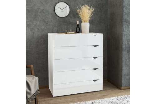 C&ocirc;moda 5 Gavetas Branca Porto Politorno