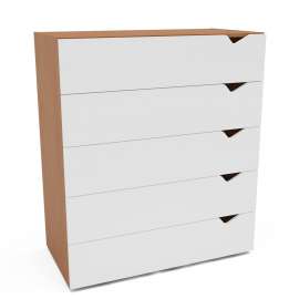 C&ocirc;moda 5 Gavetas Freij&oacute; e Branca Porto Politorno - Freij&oacute; e Branco