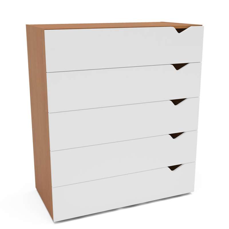 C&ocirc;moda 5 Gavetas Freij&oacute; e Branca Porto Politorno - Freij&oacute; e Branco