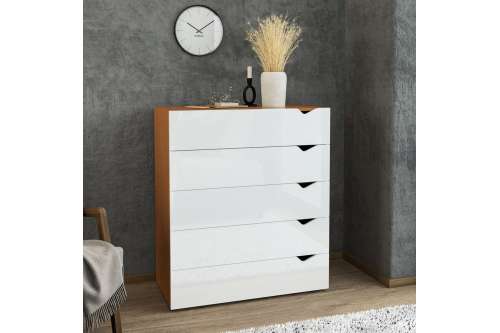 C&ocirc;moda 5 Gavetas Freij&oacute; e Branca Porto Politorno