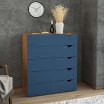 C&ocirc;moda 5 Gavetas Freij&oacute; e Azul Porto Politorno