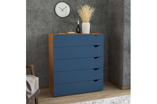 C&ocirc;moda 5 Gavetas Freij&oacute; e Azul Porto Politorno