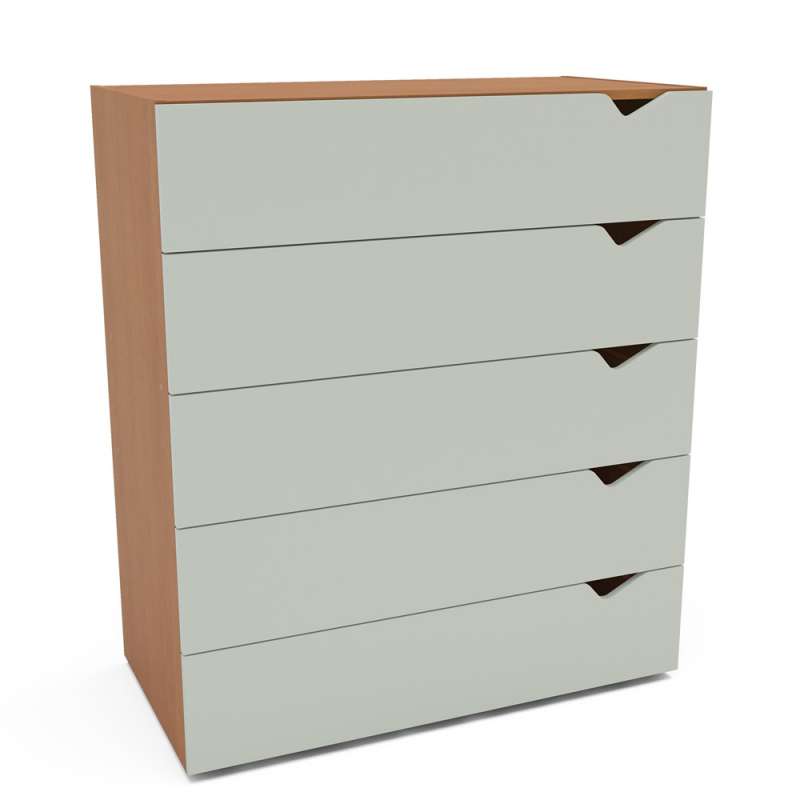 C&ocirc;moda 5 Gavetas Freij&oacute; e Verde Porto Politorno - Freij&oacute; e Verde