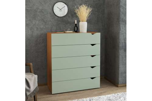 C&ocirc;moda 5 Gavetas Freij&oacute; e Verde Porto Politorno