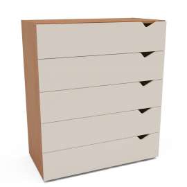 C&ocirc;moda 5 Gavetas Freij&oacute; e Creme Porto Politorno - Freij&oacute; e Creme