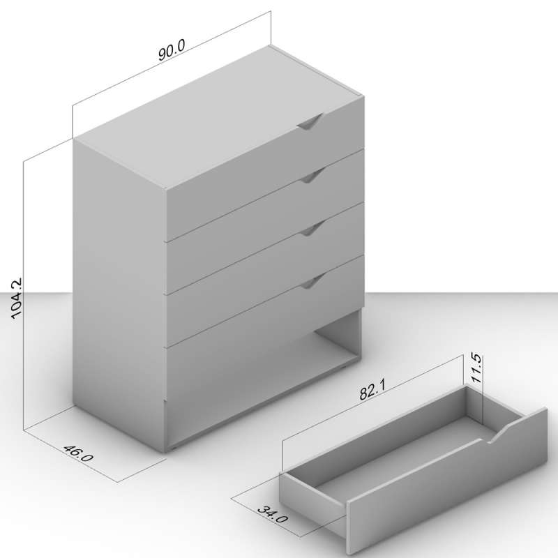 C&ocirc;moda 5 Gavetas Freij&oacute; e Creme Porto Politorno - Freij&oacute; e Creme