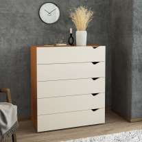 C&ocirc;moda 5 Gavetas Freij&oacute; e Creme Porto Politorno