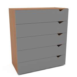 C&ocirc;moda 5 Gavetas Freij&oacute; e Cinza Porto Politorno - Freij&oacute; e Cinza