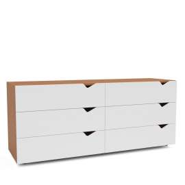 C&ocirc;moda 6 Gavetas Freij&oacute; e Branco Porto Politorno - Freij&oacute; e Branco