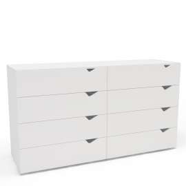 C&ocirc;moda 8 Gavetas Branca Porto Politorno - Branco