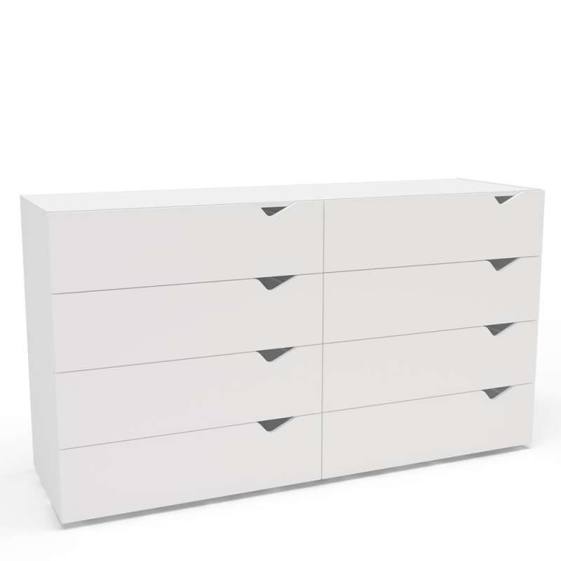 C&ocirc;moda 8 Gavetas Branca Porto Politorno - Branco