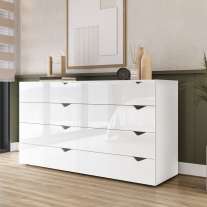 C&ocirc;moda 8 Gavetas Branca Porto Politorno