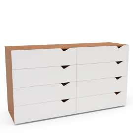 C&ocirc;moda 8 Gavetas Freij&oacute; e Branca Porto Politorno - Freij&oacute; e Branco