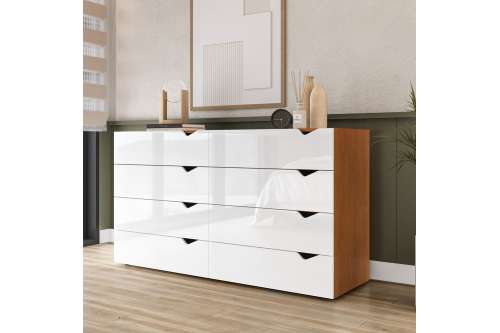 C&ocirc;moda 8 Gavetas Freij&oacute; e Branca Porto Politorno