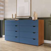 C&ocirc;moda 8 Gavetas Freij&oacute; e Azul Porto Politorno