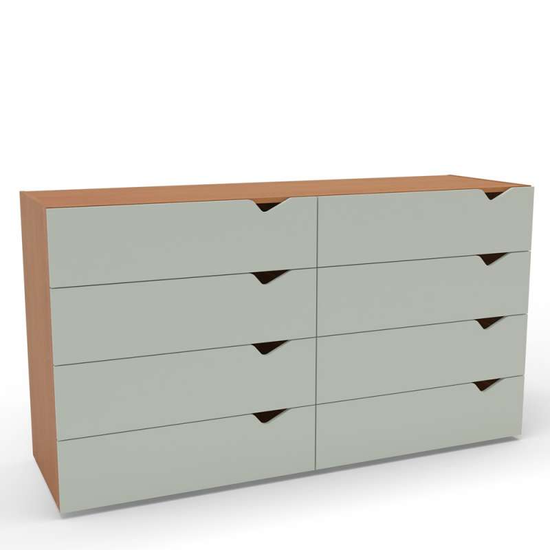 C&ocirc;moda 8 Gavetas Freij&oacute; e Verde Porto Politorno - Freij&oacute; e Verde