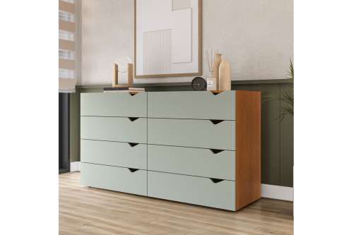 C&ocirc;moda 8 Gavetas Freij&oacute; e Verde Porto Politorno