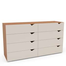 C&ocirc;moda 8 Gavetas Freij&oacute; e Creme Porto Politorno - Freij&oacute; e Creme